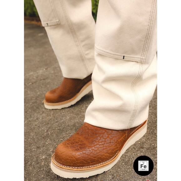 Wesco X ISP Engineer Boots Shrunken Bison Brown Leather Buckles 10\